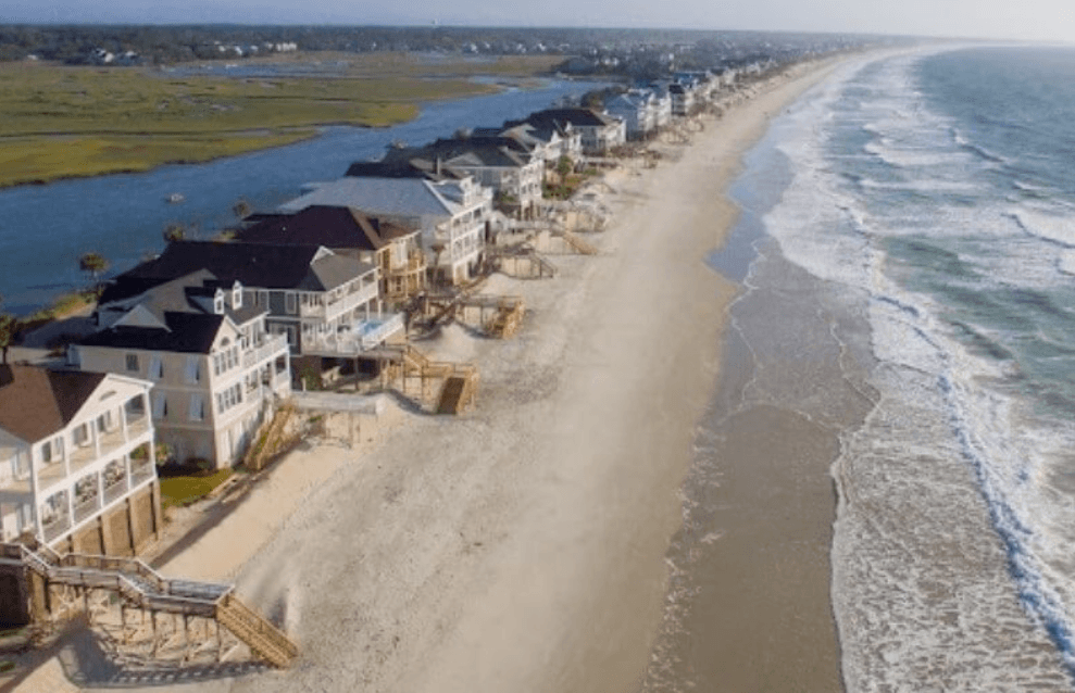 Aeiral shot of Pawleys beach-Hammock-Coast-South-Carolina